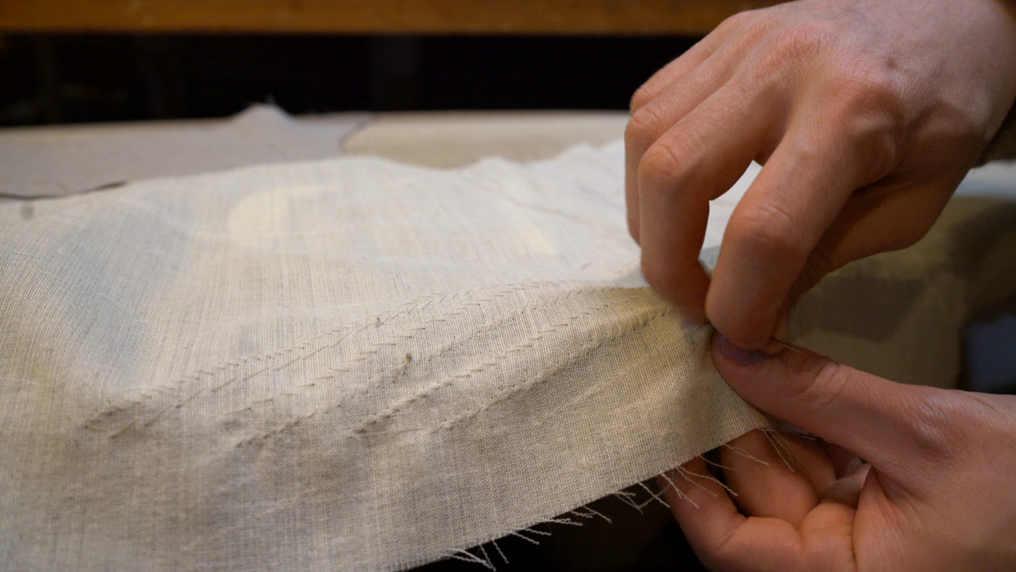Linen jacket, pad-stitching