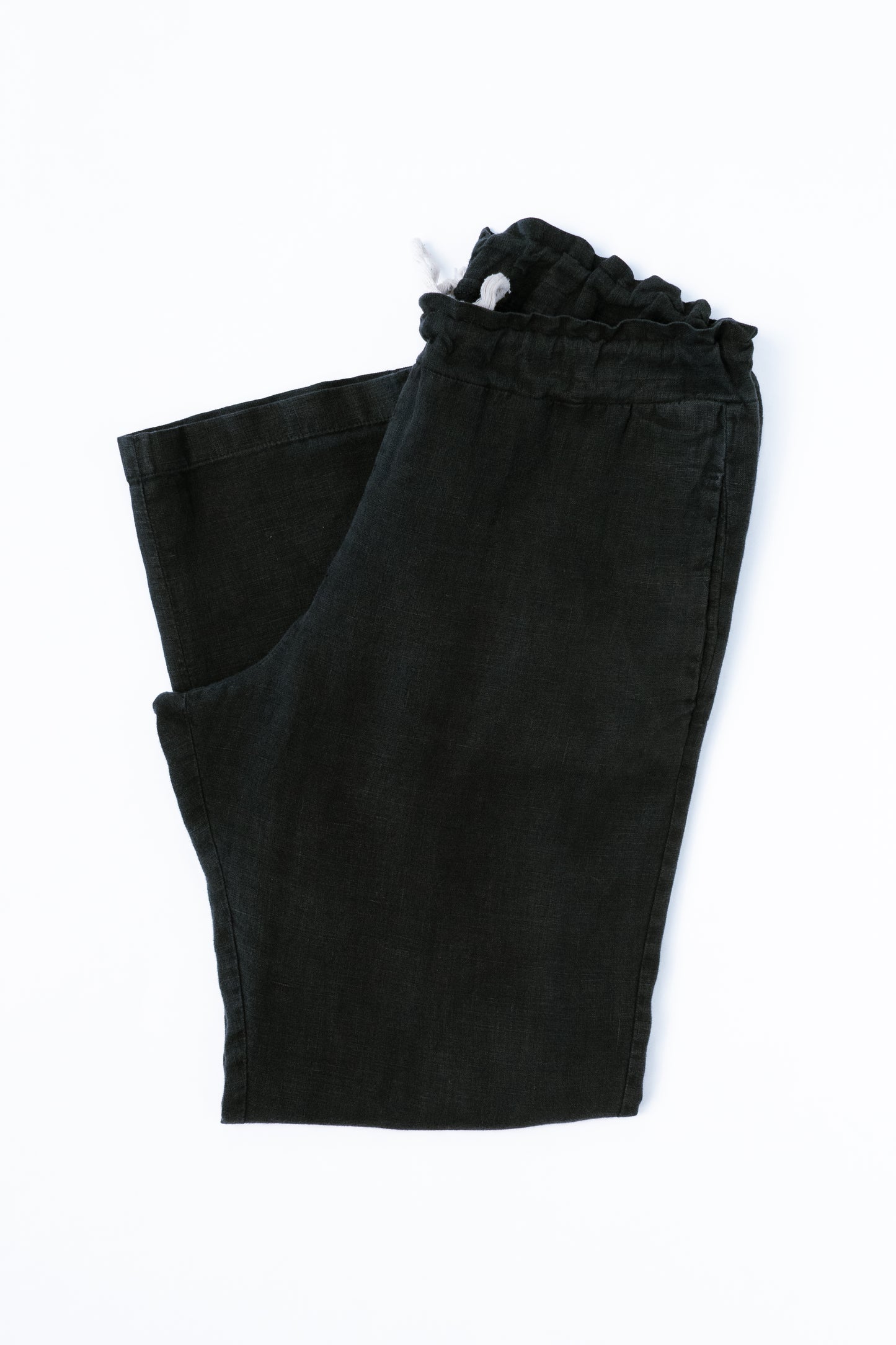 Black Linen Drawstring Pants