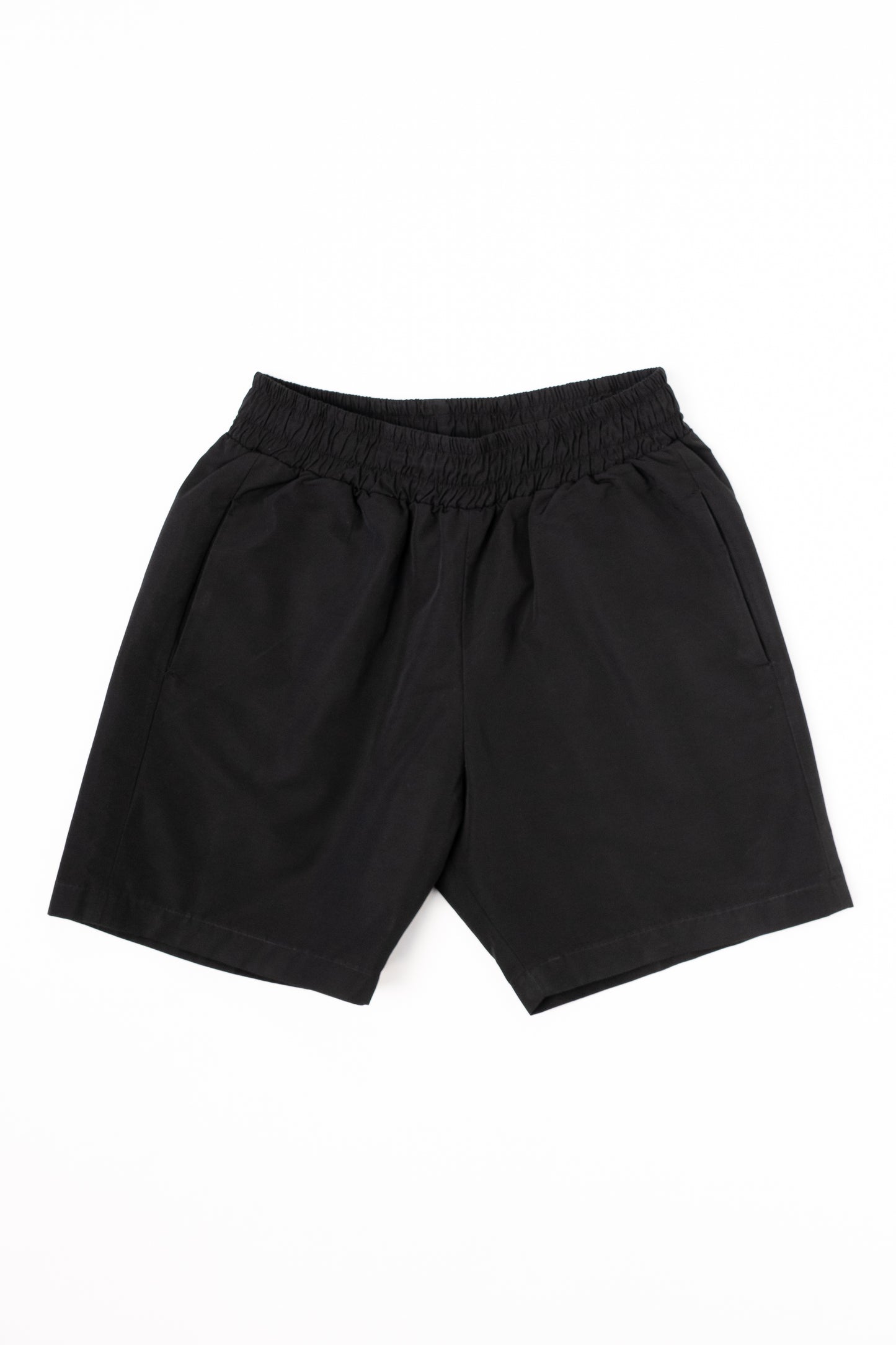 Black Cotton/Nylon Shorts