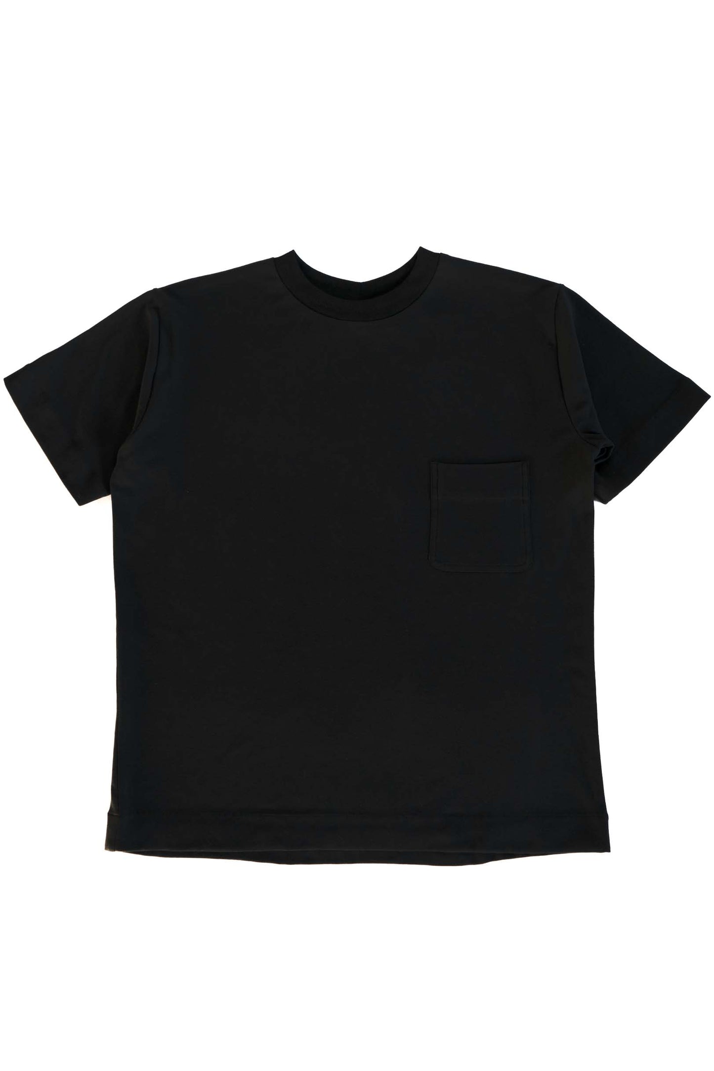 Black pocket t-shirt, flat view
