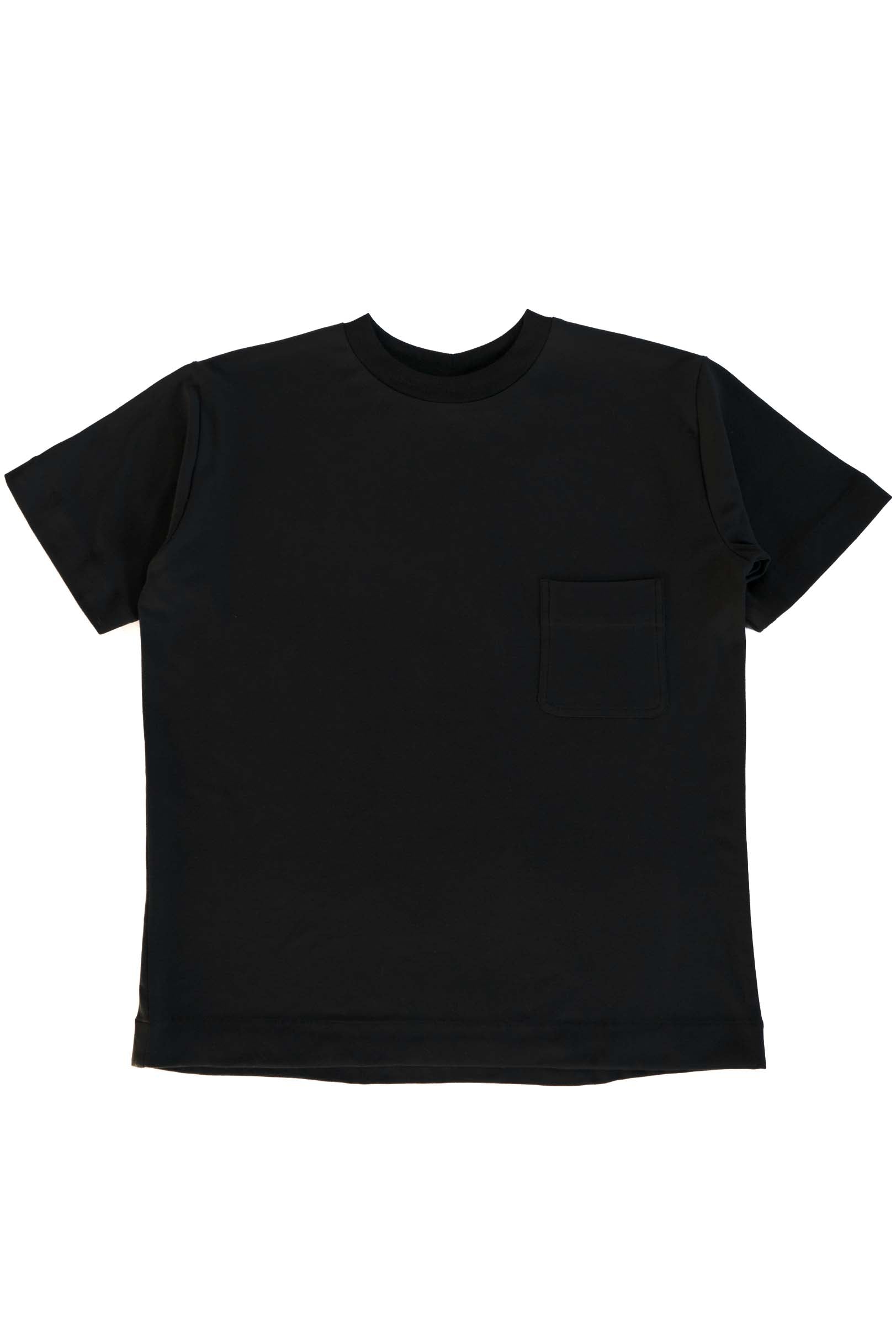 Black pocket t-shirt, flat view