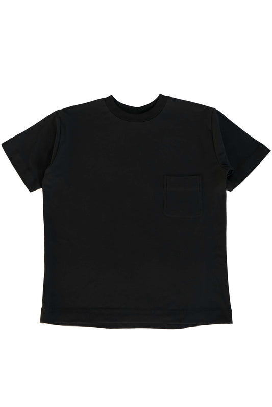 Black pocket t-shirt, flat view