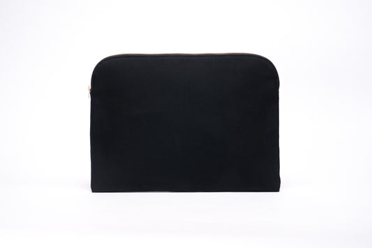 Padded canvas computer sleeve, front view