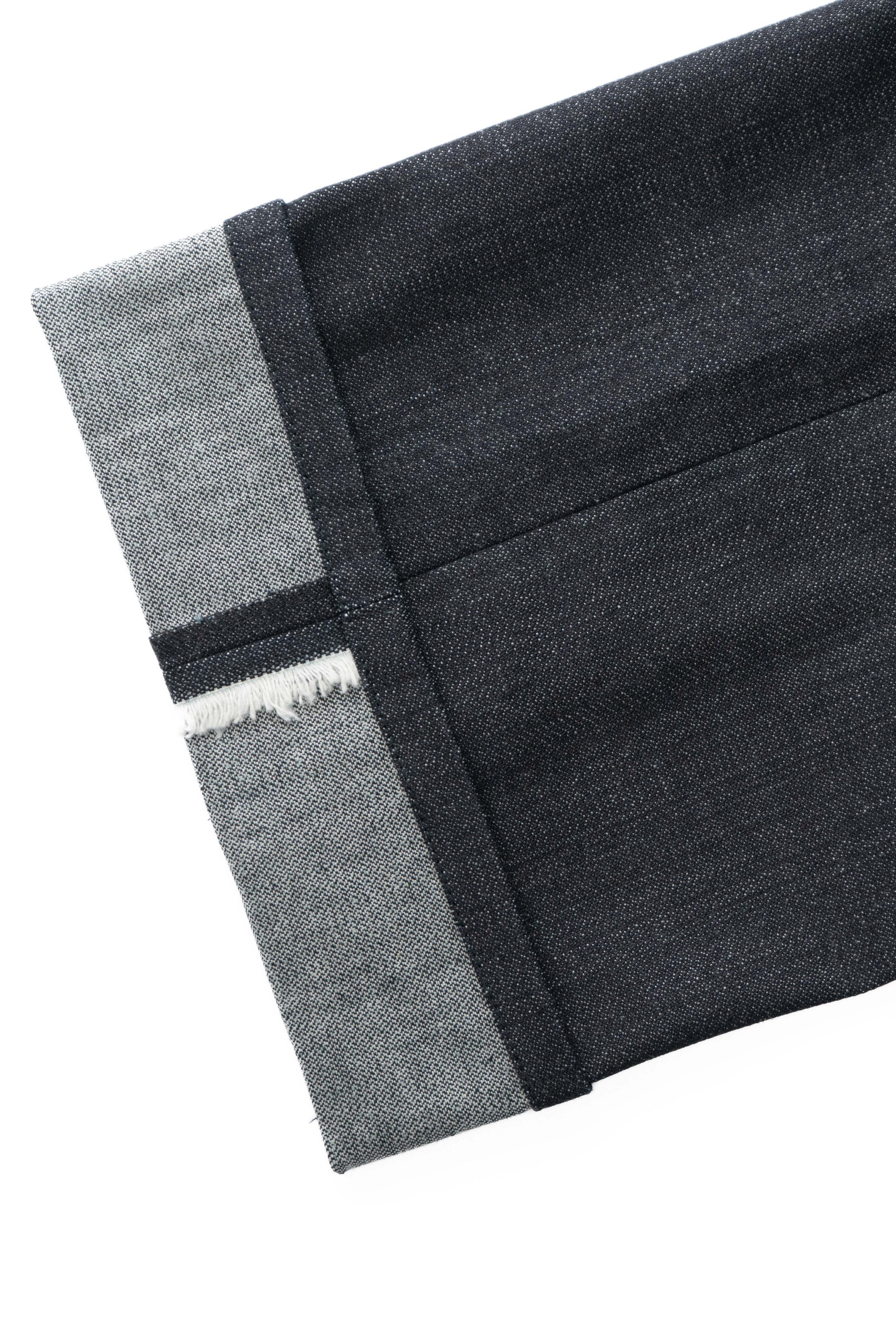 Dark indigo denim, cuff view