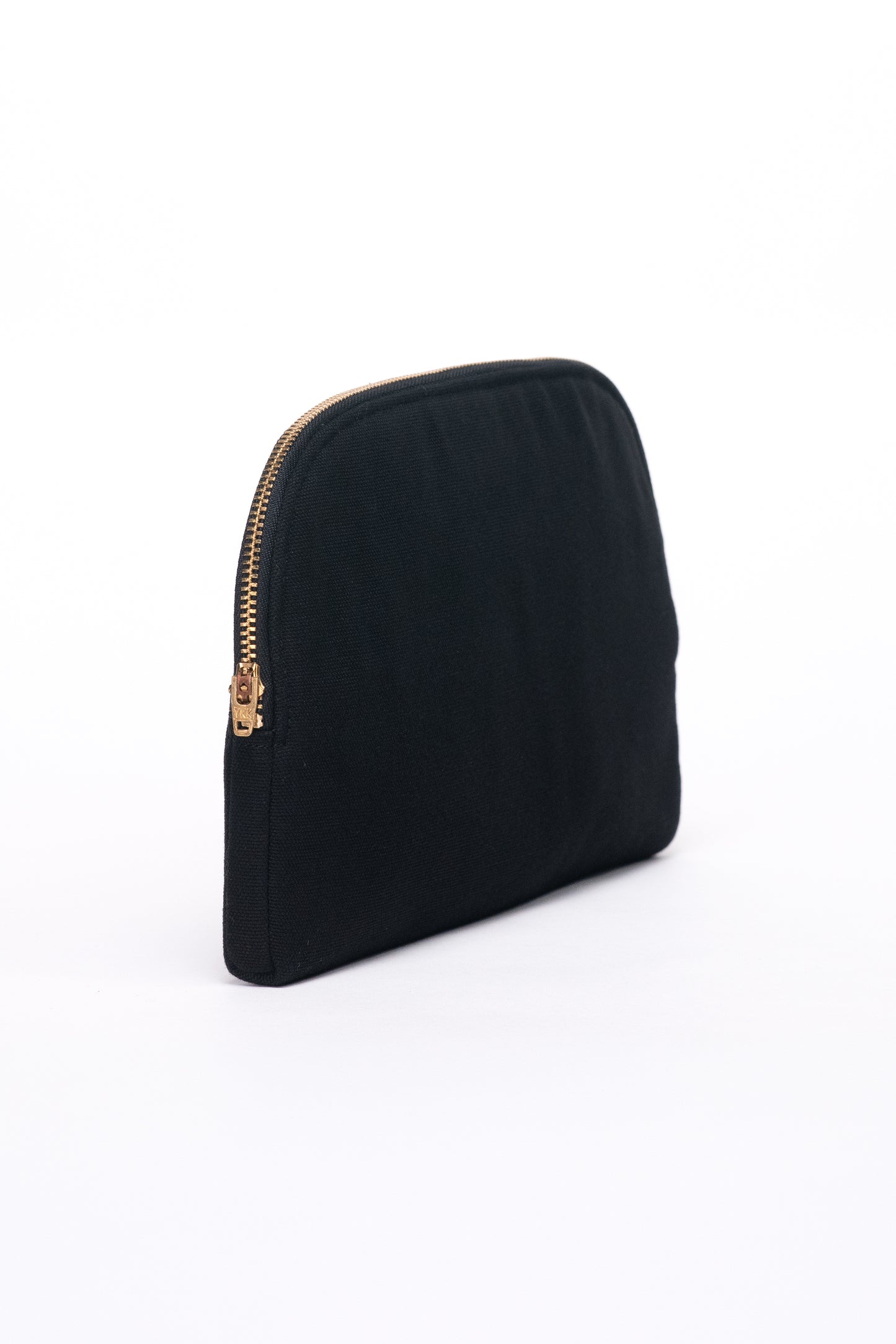 Handheld zipper pouch, side view