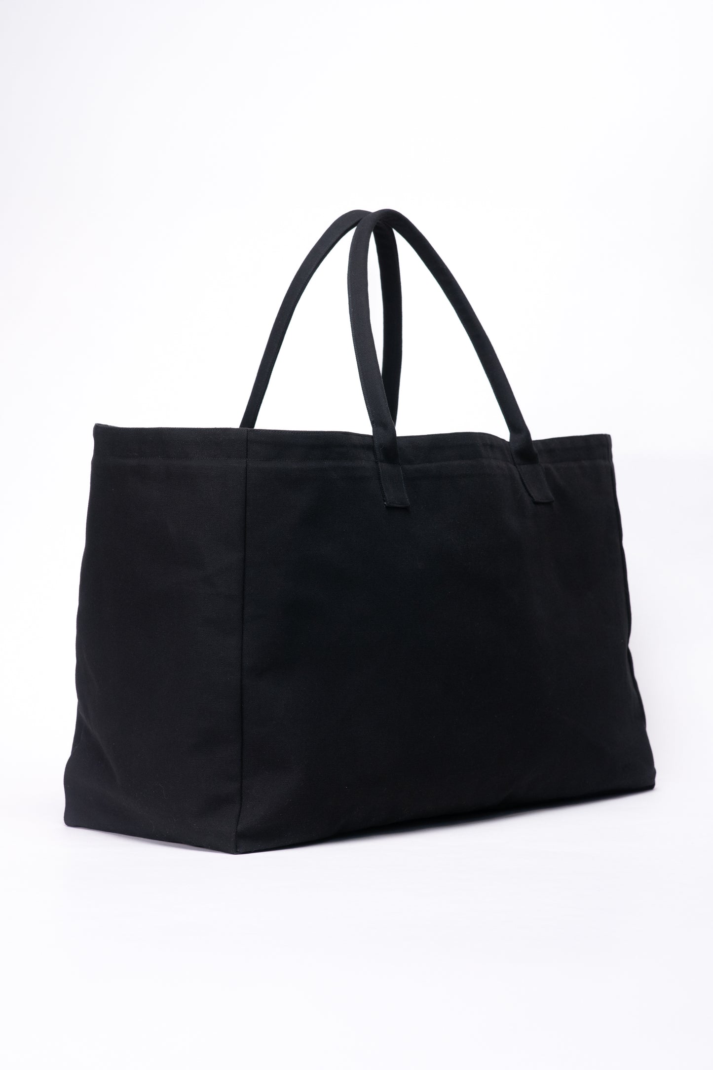 Large canvas tote, side view