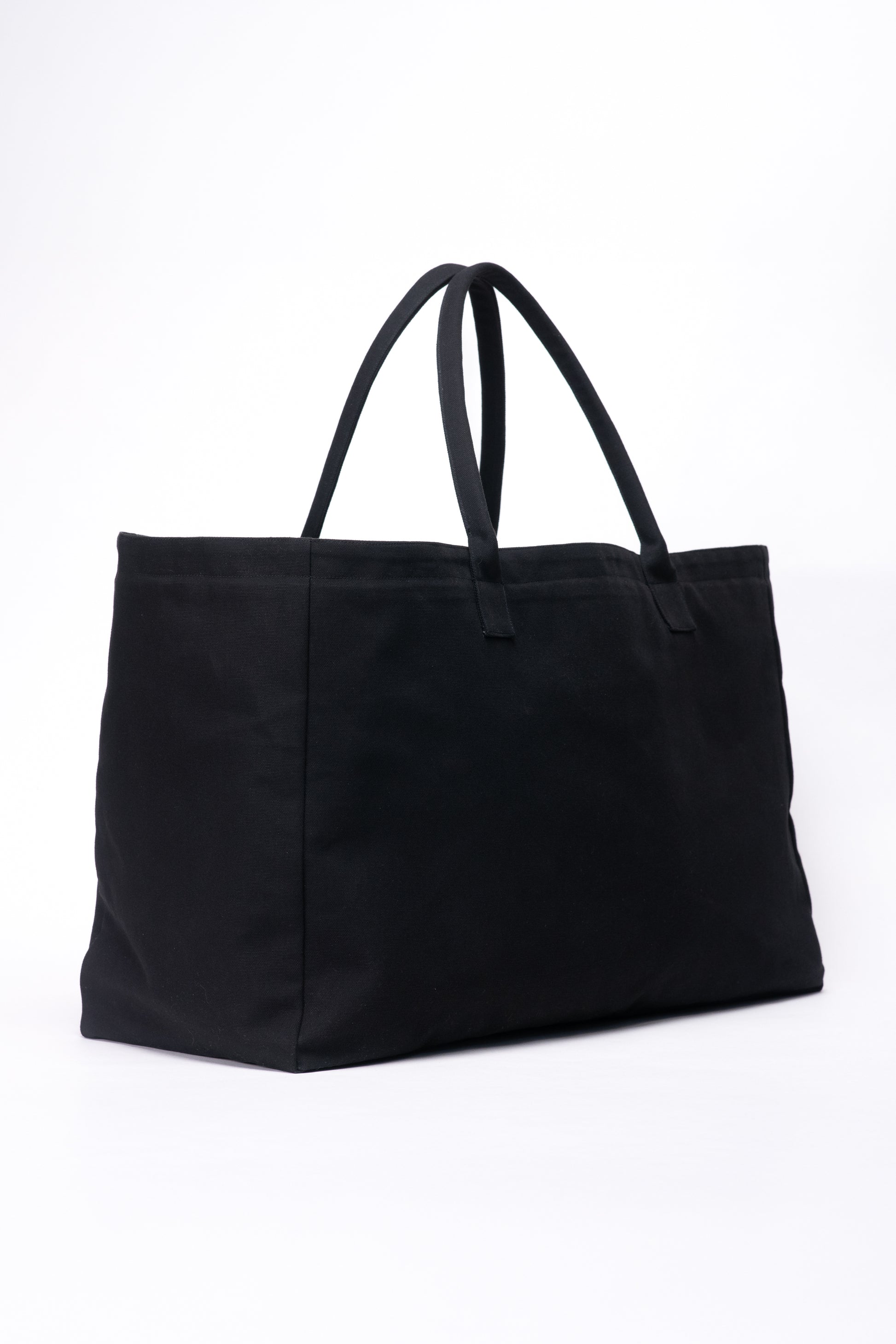 Large canvas tote, side view
