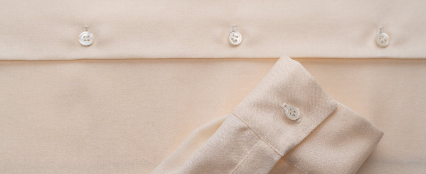 Phaedra wool button down, cuff close-up