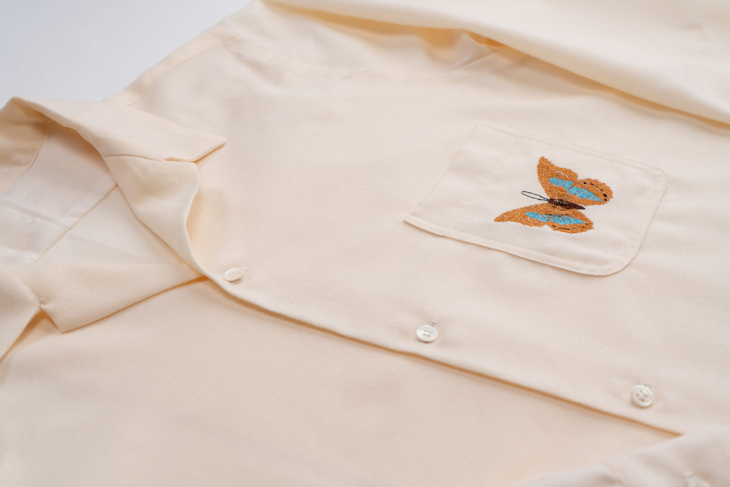 Phaedra wool button down, flat close-up