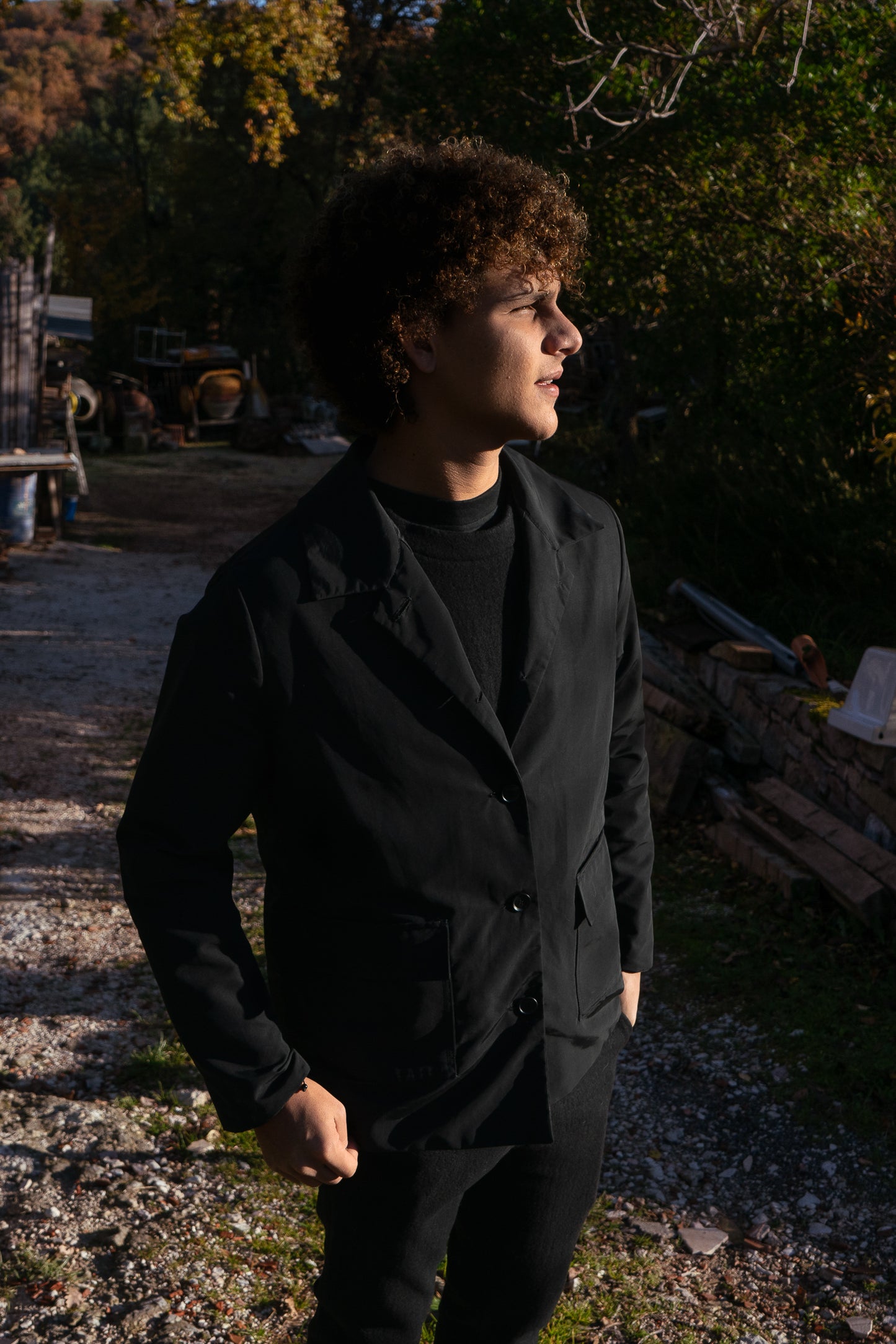 Pivot cotton nylon jacket, front view