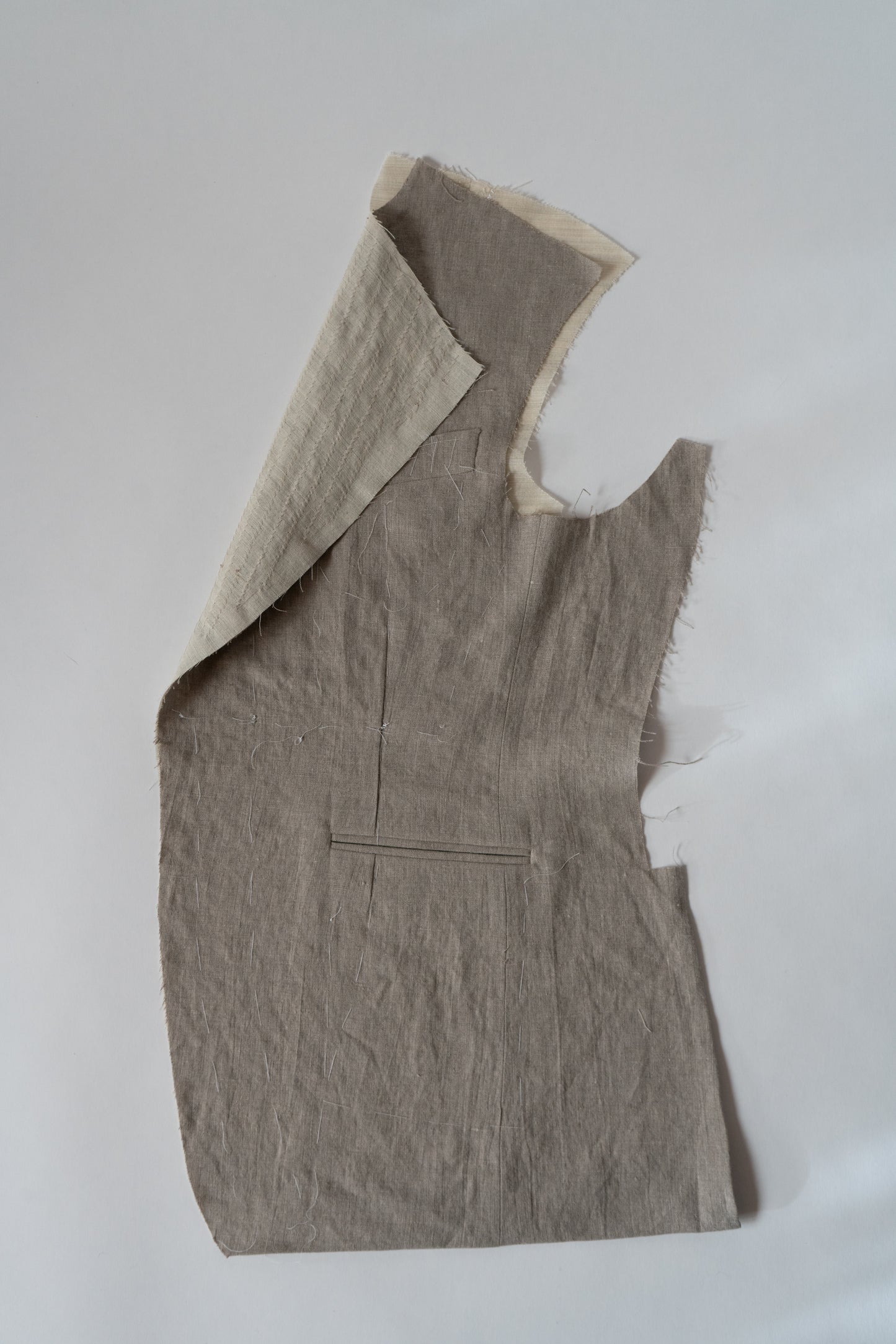 Linen jacket, internal front view