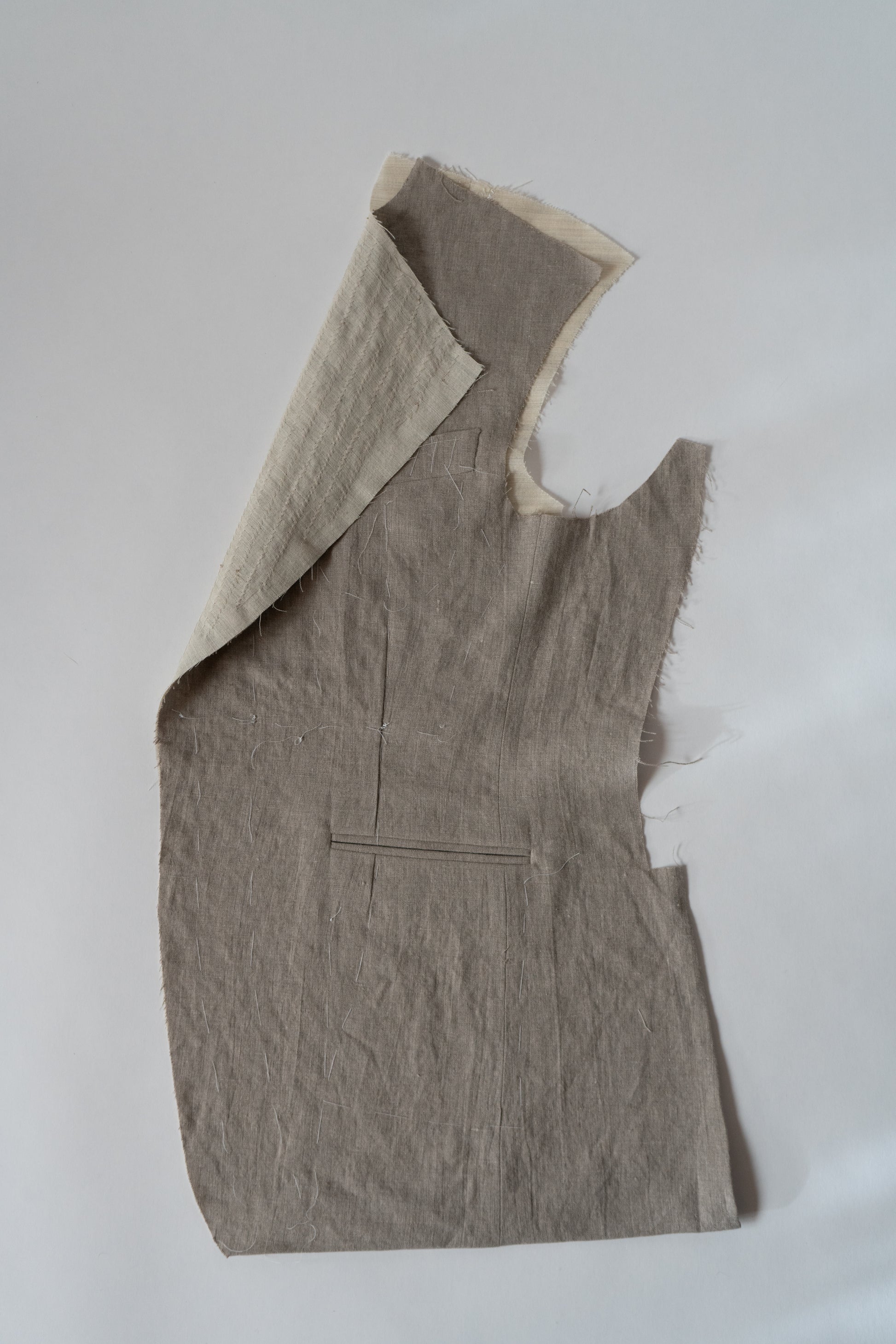 Linen jacket, internal front view