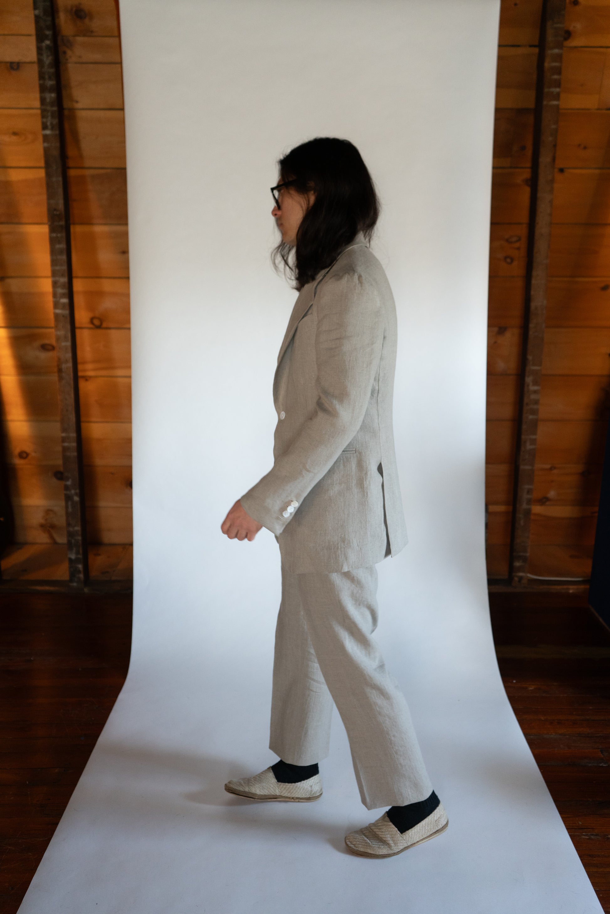 Linen jacket, side view