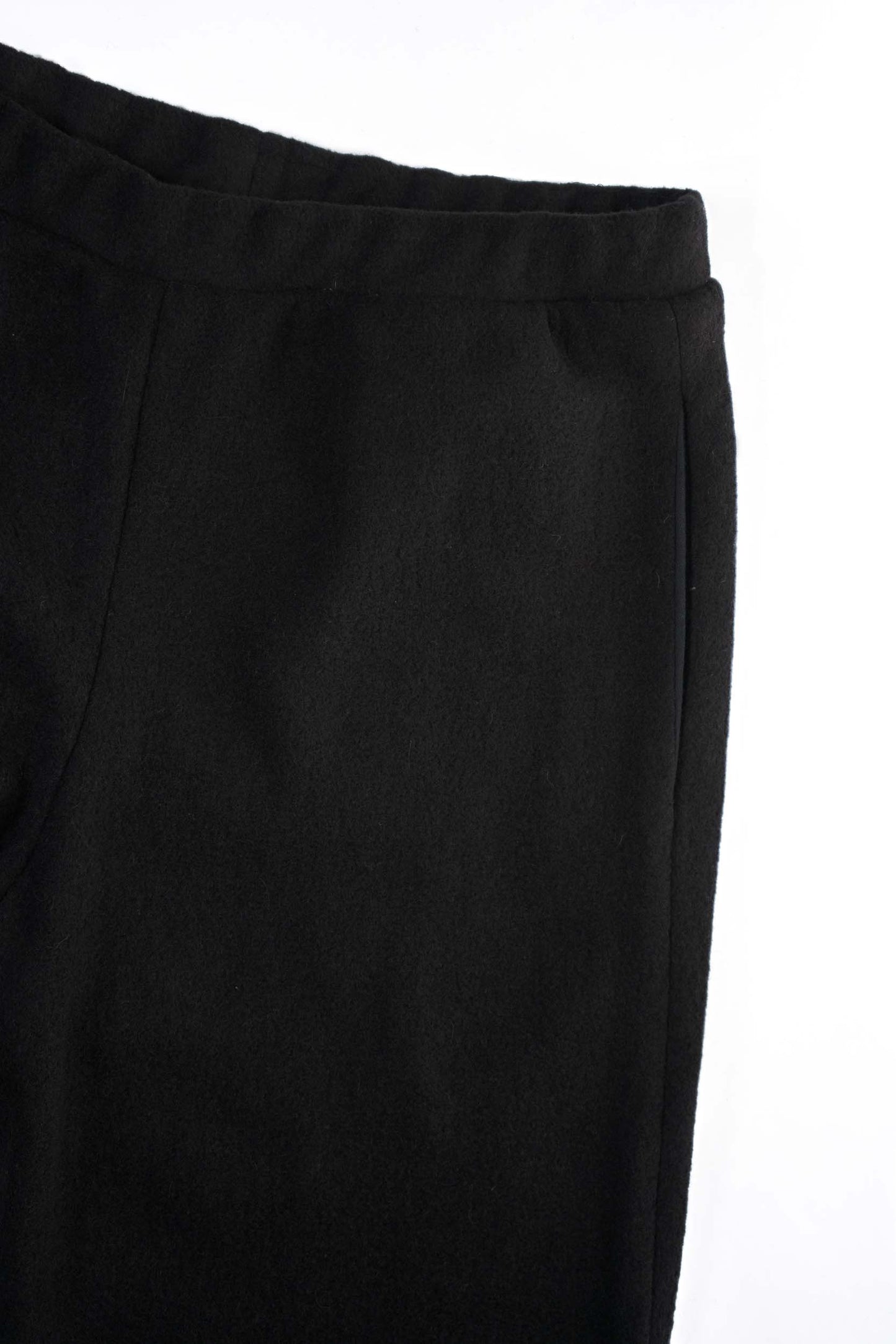 Wool fleece sweatpants, flat close-up