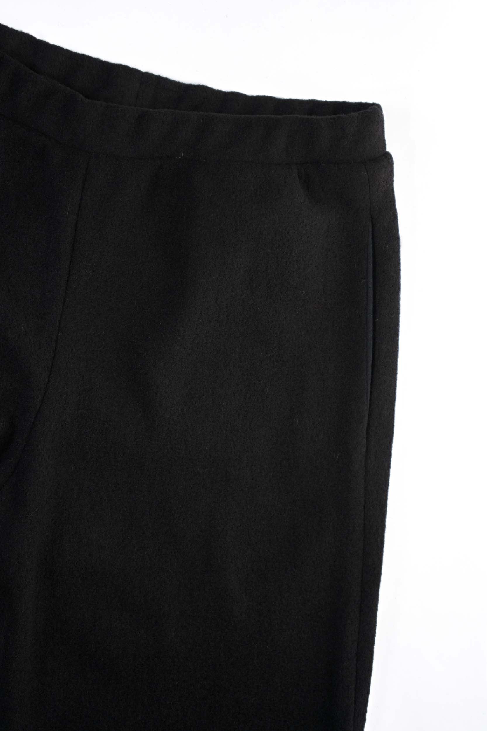 Wool fleece sweatpants, flat close-up