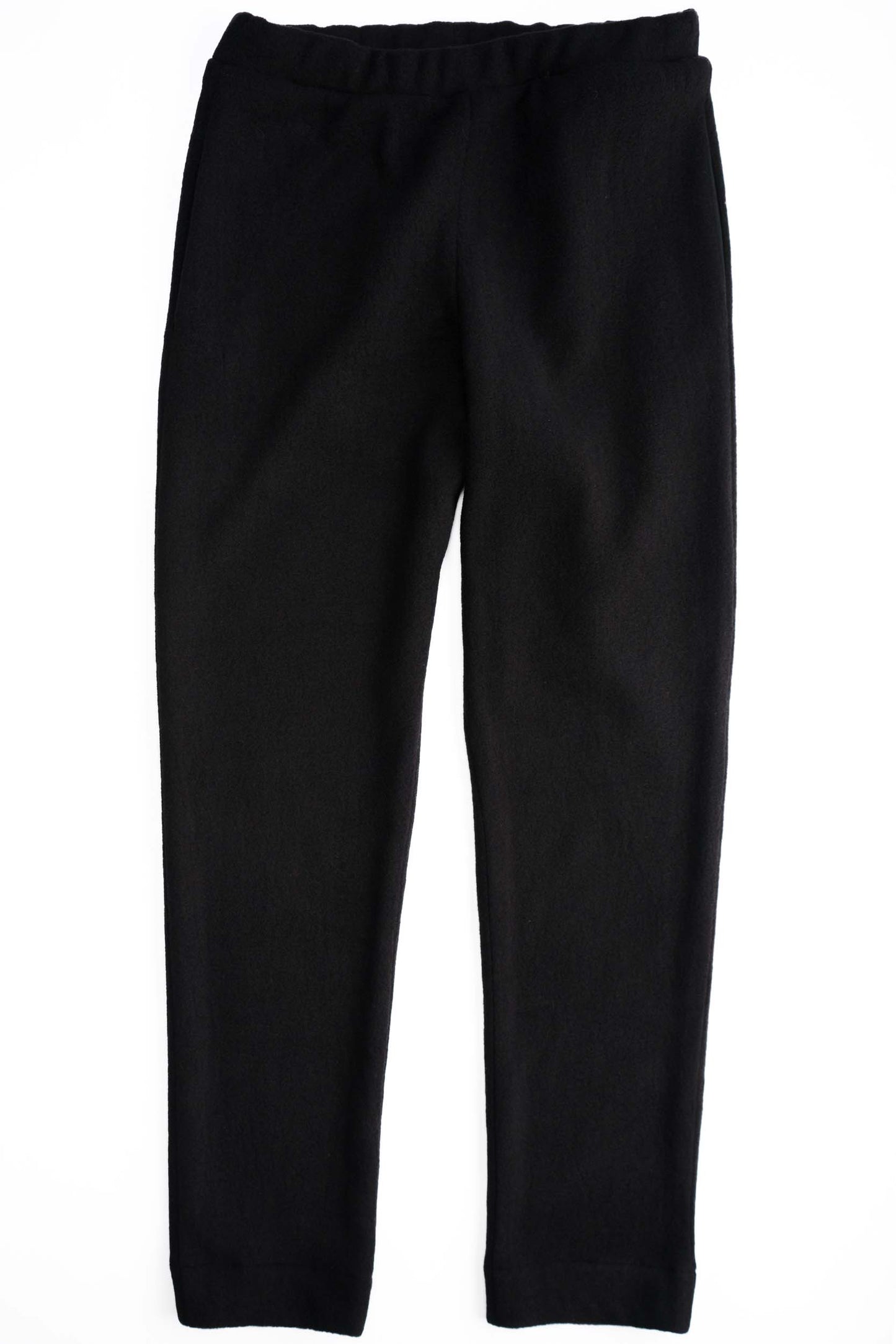 Wool fleece sweatpants, flat view