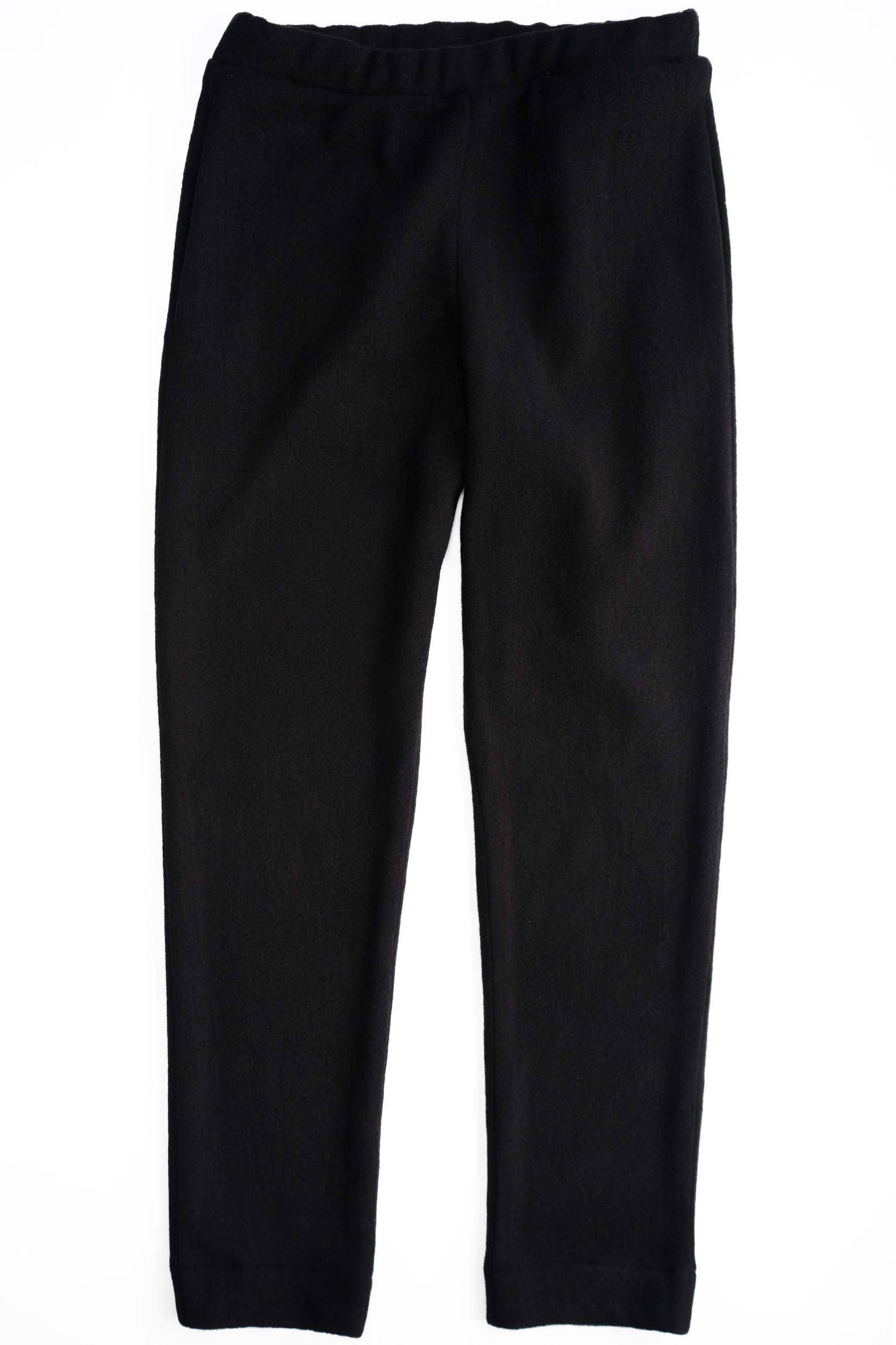 Wool fleece sweatpants, flat view